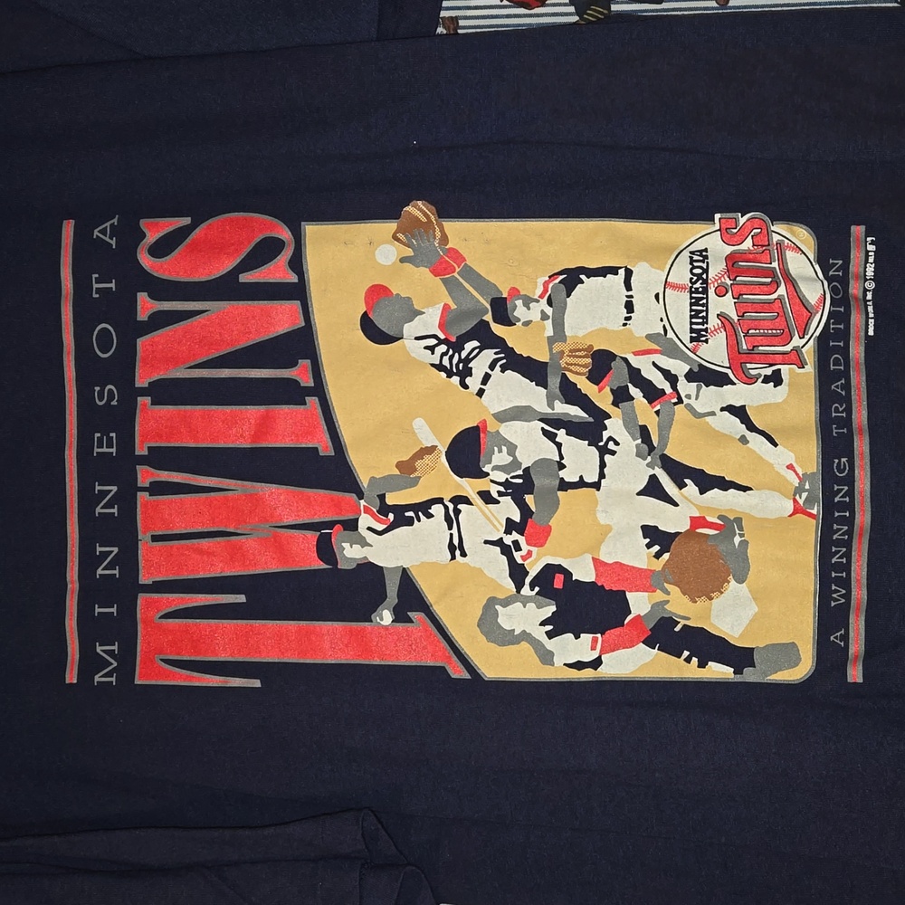 Rare Vtg Minnesota Twins Brock World Inc 1992 MLB USA made T Shirt Xl